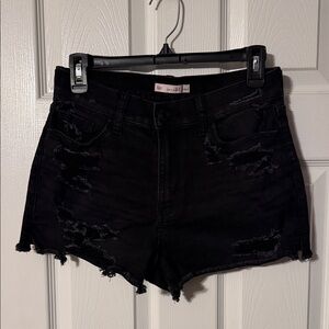SO Black Distressed Jean Shorts